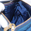 PRADA Shoulder Bag Nylon Blue Gold Auth 209511-21