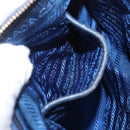 PRADA Shoulder Bag Nylon Blue Gold Auth 209511-23