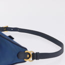 PRADA Shoulder Bag Nylon Blue Gold Auth 209511-8