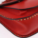 Chloe Shoulder Bag Leather Red Gold Auth 209516V-11