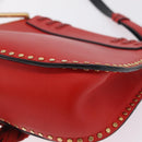 Chloe Shoulder Bag Leather Red Gold Auth 209516V-14