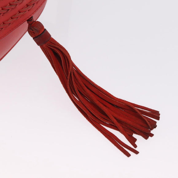 Chloe Shoulder Bag Leather Red Gold Auth 209516V