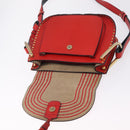 Chloe Shoulder Bag Leather Red Gold Auth 209516V-16