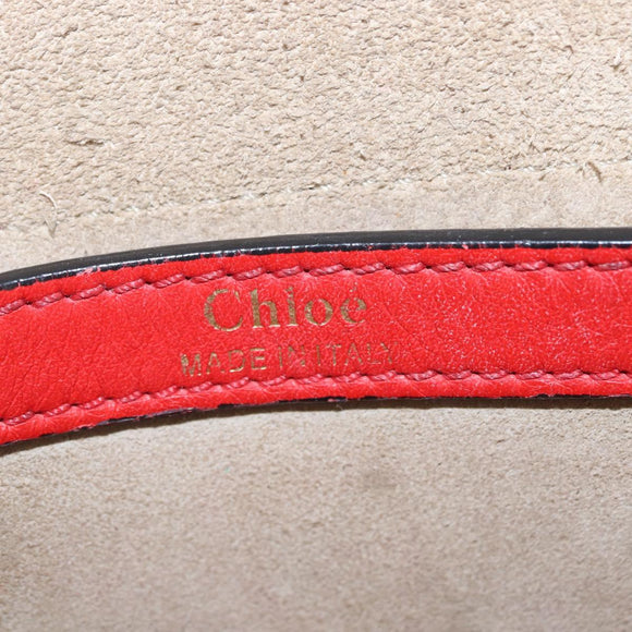 Chloe Shoulder Bag Leather Red Gold Auth 209516V