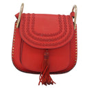 Chloe Shoulder Bag Leather Red Gold Auth 209516V-2