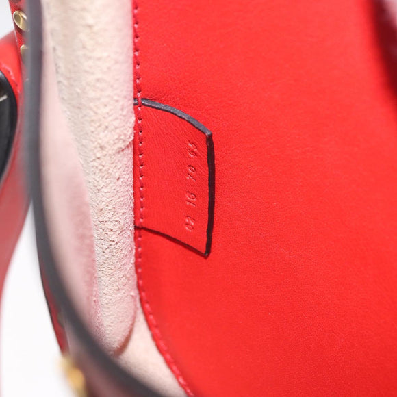 Chloe Shoulder Bag Leather Red Gold Auth 209516V
