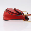 Chloe Shoulder Bag Leather Red Gold Auth 209516V-4