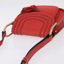 Chloe Shoulder Bag Leather Red Gold Auth 209516V-6