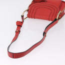 Chloe Shoulder Bag Leather Red Gold Auth 209516V-7