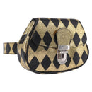 GUCCI Waist Bag Leather Gold Silver 605112 Auth 209520V-1