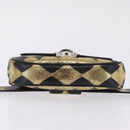 GUCCI Waist Bag Leather Gold Silver 605112 Auth 209520V-11
