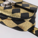 GUCCI Waist Bag Leather Gold Silver 605112 Auth 209520V-13
