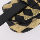 GUCCI Waist Bag Leather Gold Silver 605112 Auth 209520V-14