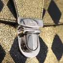 GUCCI Waist Bag Leather Gold Silver 605112 Auth 209520V-16