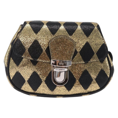 GUCCI Waist Bag Leather Gold Silver 605112 Auth 209520V - 0