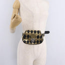 GUCCI Waist Bag Leather Gold Silver 605112 Auth 209520V-25