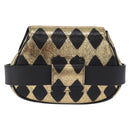 GUCCI Waist Bag Leather Gold Silver 605112 Auth 209520V-3