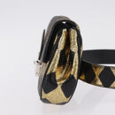 GUCCI Waist Bag Leather Gold Silver 605112 Auth 209520V-4