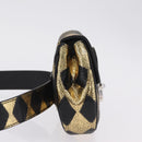 GUCCI Waist Bag Leather Gold Silver 605112 Auth 209520V-5
