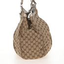 GUCCI GG Canvas Hand Bag Beige Gold 211943 Auth 209529V-4