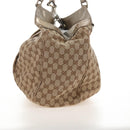 GUCCI GG Canvas Hand Bag Beige Gold 211943 Auth 209529V-5