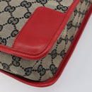 GUCCI GG Canvas Shoulder Bag Navy Gold 001 4205 Auth 209531A-12