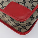 GUCCI GG Canvas Shoulder Bag Navy Gold 001 4205 Auth 209531A-13