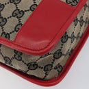 GUCCI GG Canvas Shoulder Bag Navy Gold 001 4205 Auth 209531A-14