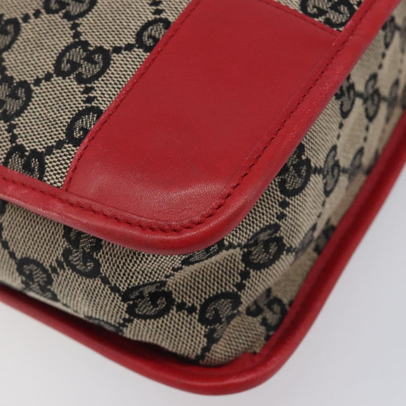 GUCCI GG Canvas Shoulder Bag Navy Gold 001 4205 Auth 209531A