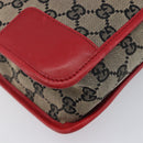 GUCCI GG Canvas Shoulder Bag Navy Gold 001 4205 Auth 209531A-15