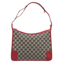 GUCCI GG Canvas Shoulder Bag Navy Gold 001 4205 Auth 209531A-2