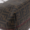 FENDI Zucca Canvas Tote Bag PVC Brown Black Auth 209535-12