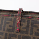 FENDI Zucca Canvas Tote Bag PVC Brown Black Auth 209535-14
