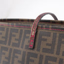 FENDI Zucca Canvas Tote Bag PVC Brown Black Auth 209535-15
