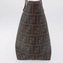 FENDI Zucca Canvas Tote Bag PVC Brown Black Auth 209535-4