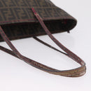 FENDI Zucca Canvas Tote Bag PVC Brown Black Auth 209535-7