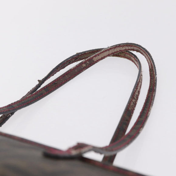 FENDI Zucca Canvas Tote Bag PVC Brown Black Auth 209535