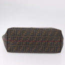 FENDI Zucca Canvas Tote Bag PVC Brown Black Auth 209535-9