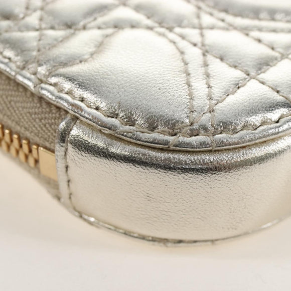 Christian Dior Chain Shoulder Pouch Leather 2way Gold Auth 209536M
