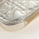 Christian Dior Chain Shoulder Pouch Leather 2way Gold Auth 209536M-15