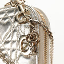Christian Dior Chain Shoulder Pouch Leather 2way Gold Auth 209536M-16