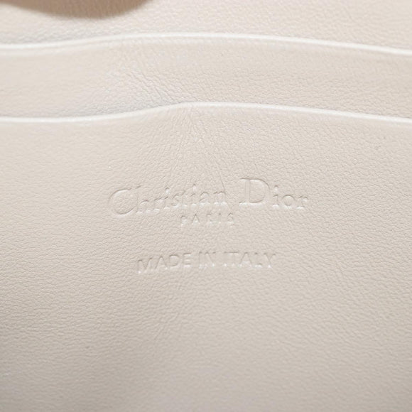 Christian Dior Chain Shoulder Pouch Leather 2way Gold Auth 209536M
