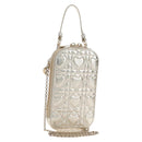 Christian Dior Chain Shoulder Pouch Leather 2way Gold Auth 209536M-1