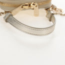 Christian Dior Chain Shoulder Pouch Leather 2way Gold Auth 209536M-7