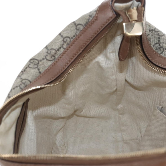 GUCCI GG Supreme Shoulder Bag PVC Beige Gold 309618 Auth 209537A