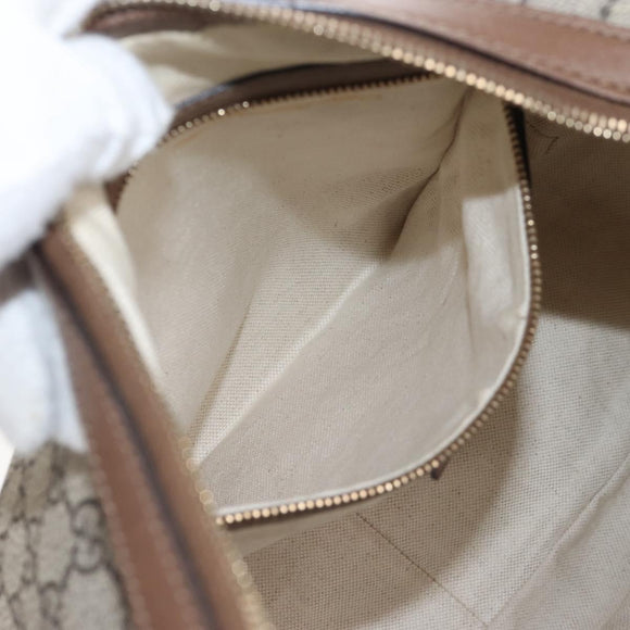 GUCCI GG Supreme Shoulder Bag PVC Beige Gold 309618 Auth 209537A