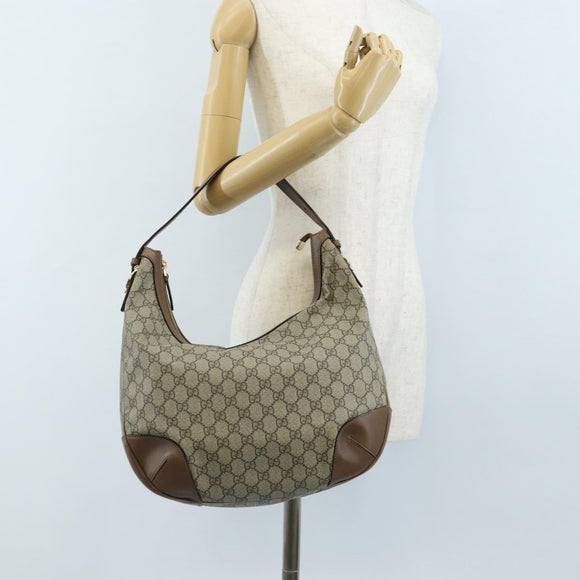 GUCCI GG Supreme Shoulder Bag PVC Beige Gold 309618 Auth 209537A