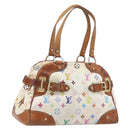 LOUIS VUITTON Monogram Multicolor Claudia Hand Bag White M40193 LV Auth 209541-1