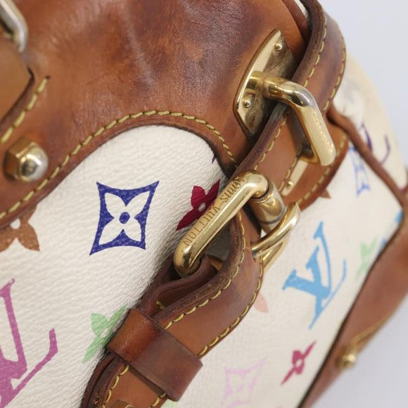 LOUIS VUITTON Monogram Multicolor Claudia Hand Bag White M40193 LV Auth 209541