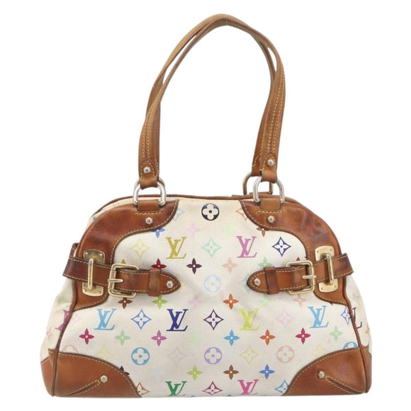 LOUIS VUITTON Monogram Multicolor Claudia Hand Bag White M40193 LV Auth 209541